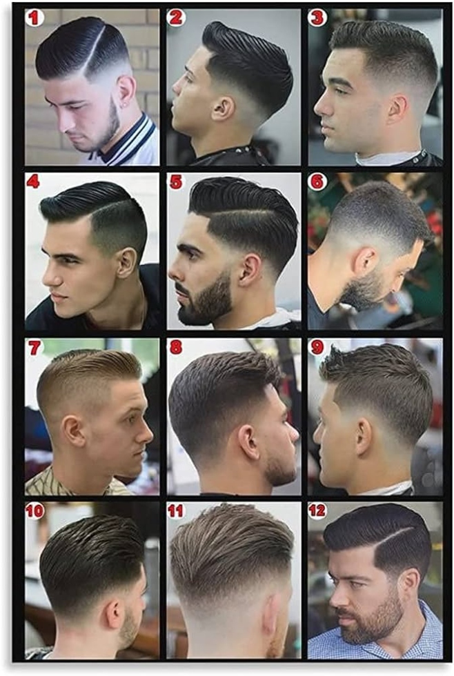 Backdate 4 Modern Barber Shop Salon Hair Cut For Men Chart Poster Laminated Men's  Hairstyles Barber Poster Canvas Painting Posters And Prints Wall Art  Pictures